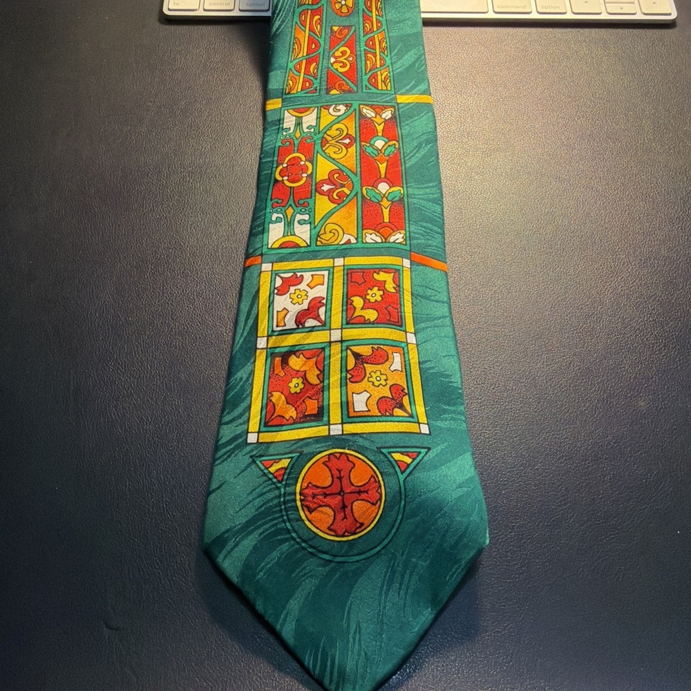 Rush Limbaugh No Boundaries Collection Mens Tie 100% Silk Vintage W/ Gold Chain